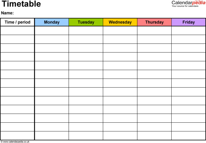 Aplikasi jadwal pelajaran excel